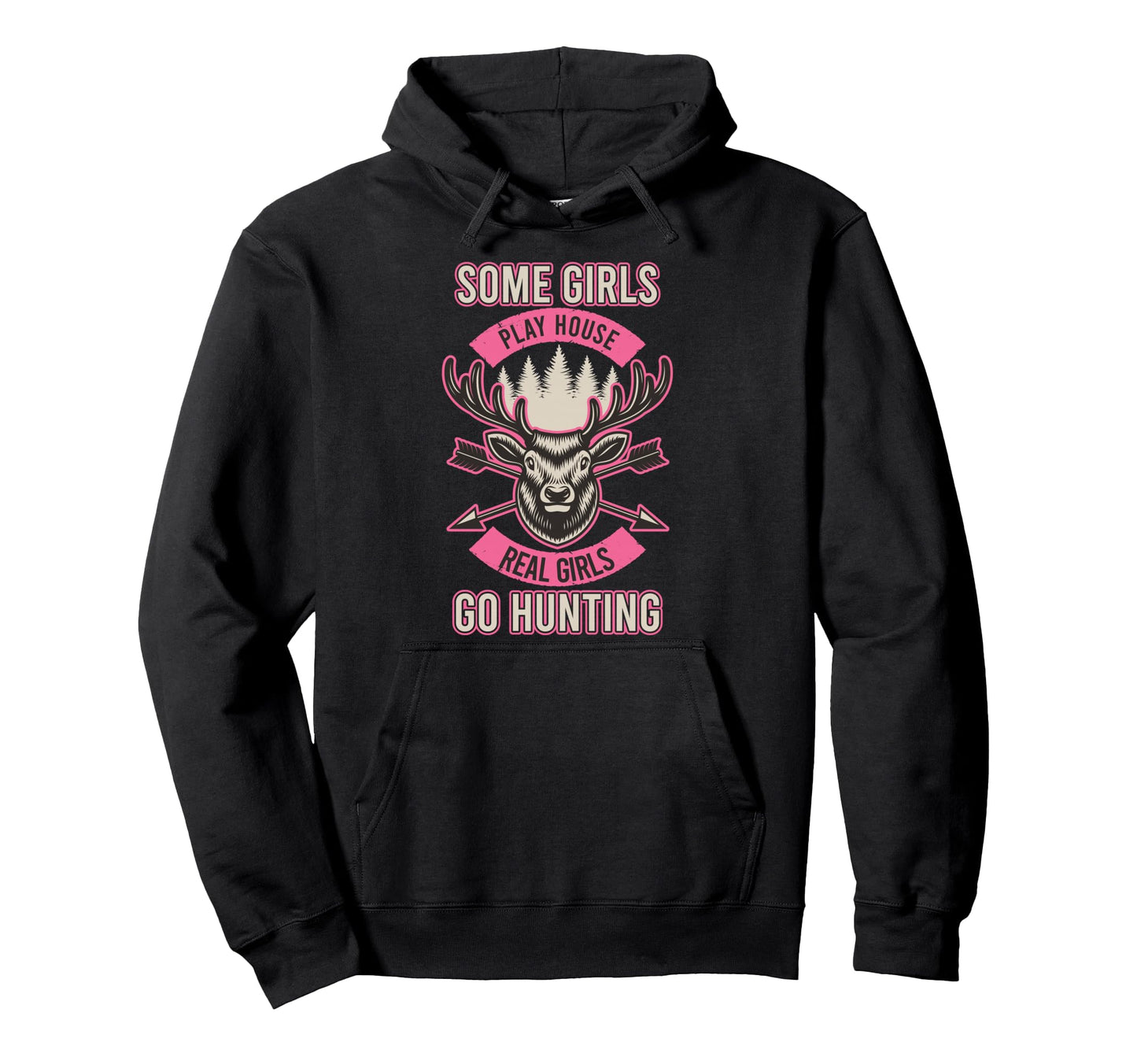 Hunting girl woman power hunter hunt forest jungle nature Pullover Hoodie