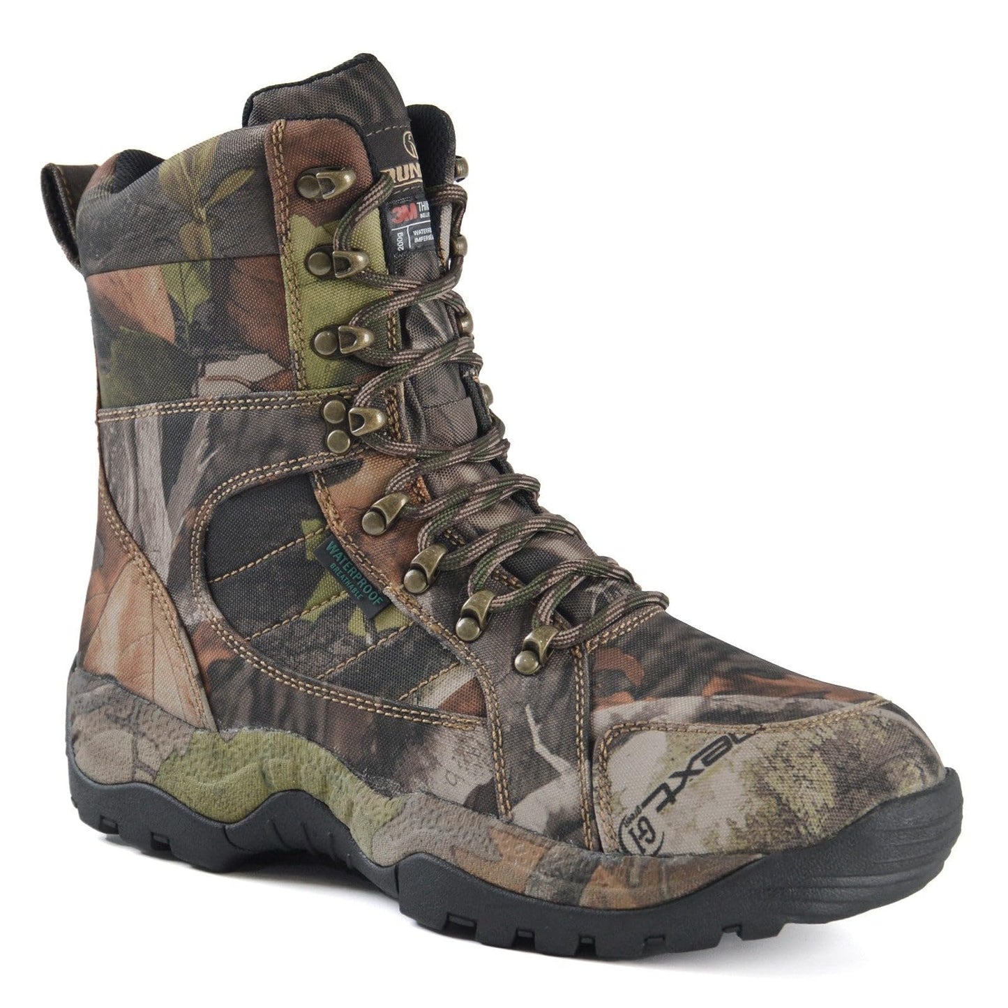 R RUNFUN Men's 8" Waterproof Lightweight Hunting Boots Camo Insulated Hiking Boots, 200g Thinsulate(RF001-8C2,Size10)
