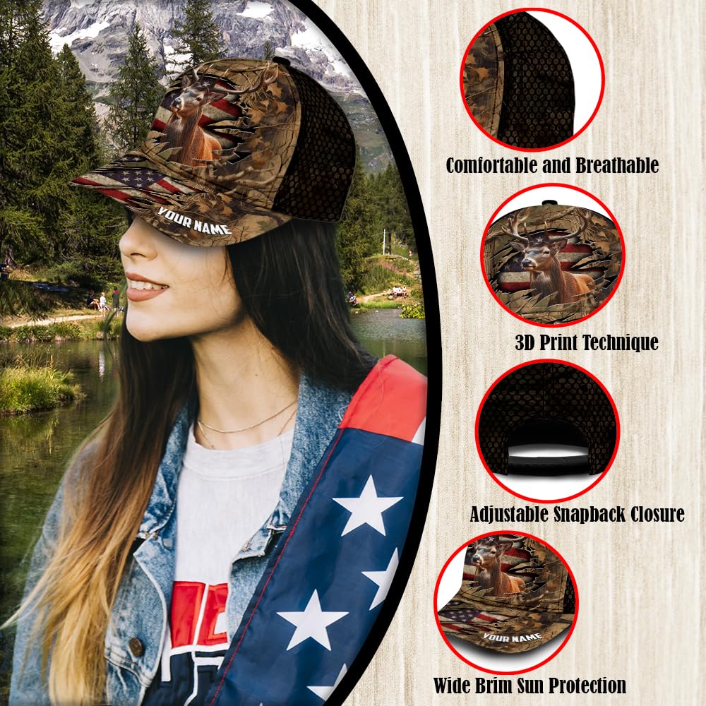 Personalized Camo Cap - 3D Deer Hunting Hat for Men & Women, Gifts for Hunters