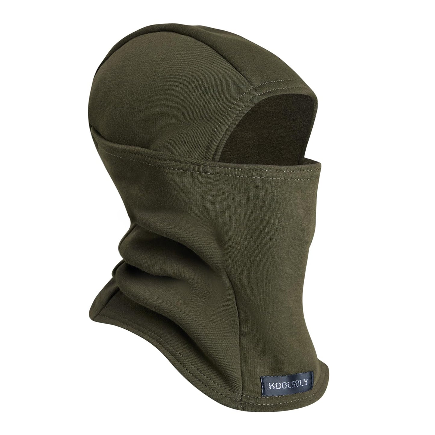 KOOLSOLY Kids Balaclava Face Mask, Winter Hat Face Warmer for Cold Weather Ski Mask for Boys Girls Army Green