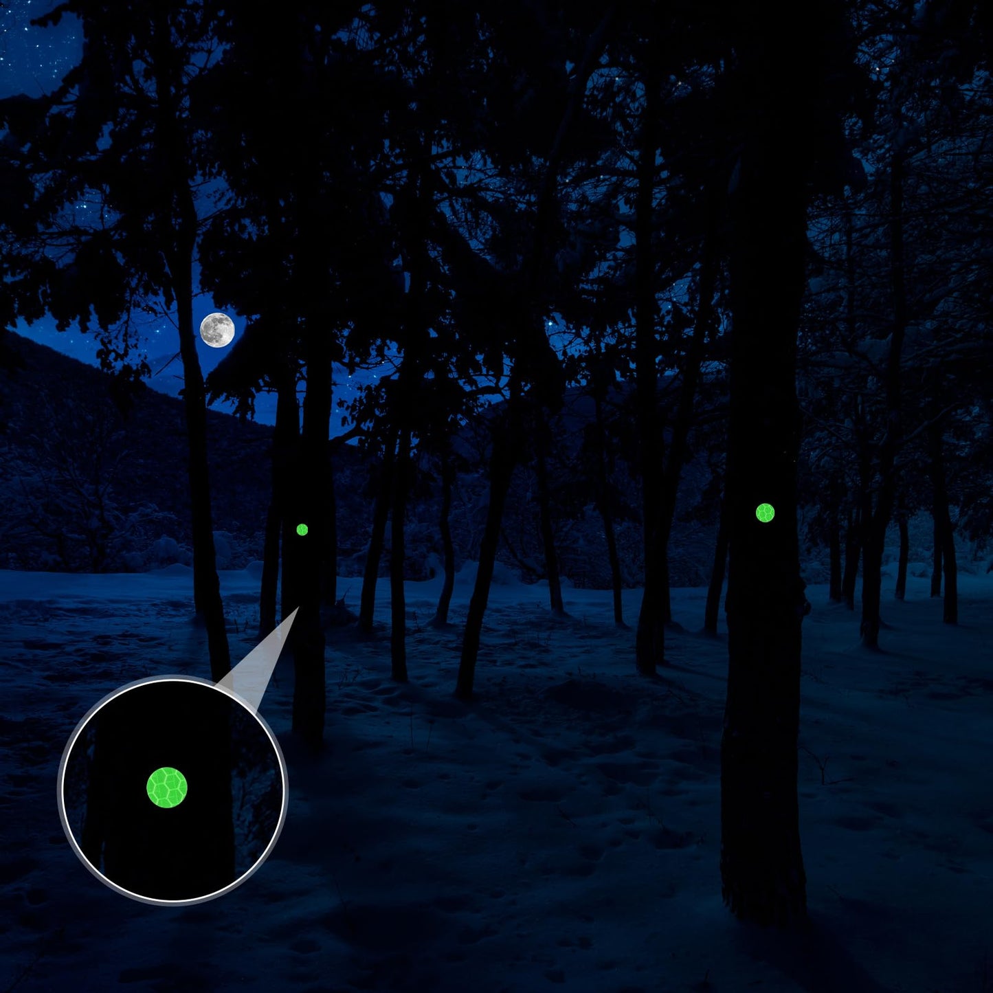 Fullhawl 100 Reflective Tacks Trail Marking Tacks Glow Reflective Mark Trail Markers Thumb Nails for Hunting Hiking Camping Tree Stand (Green)