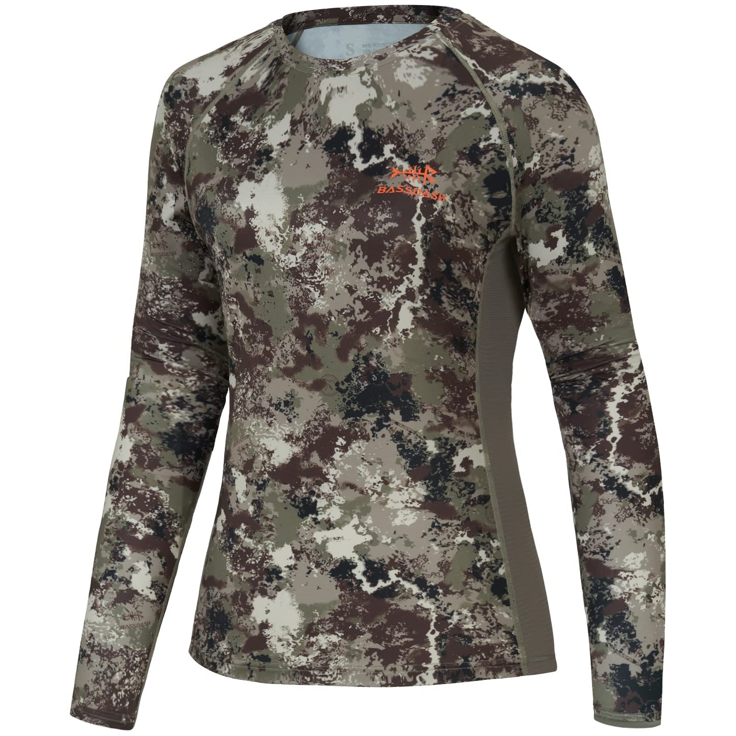 BASSDASH Women’s Camo Hunting Shirt Long Sleeve UPF 50+ Sun Protection Performance Tee Fishing Hiking