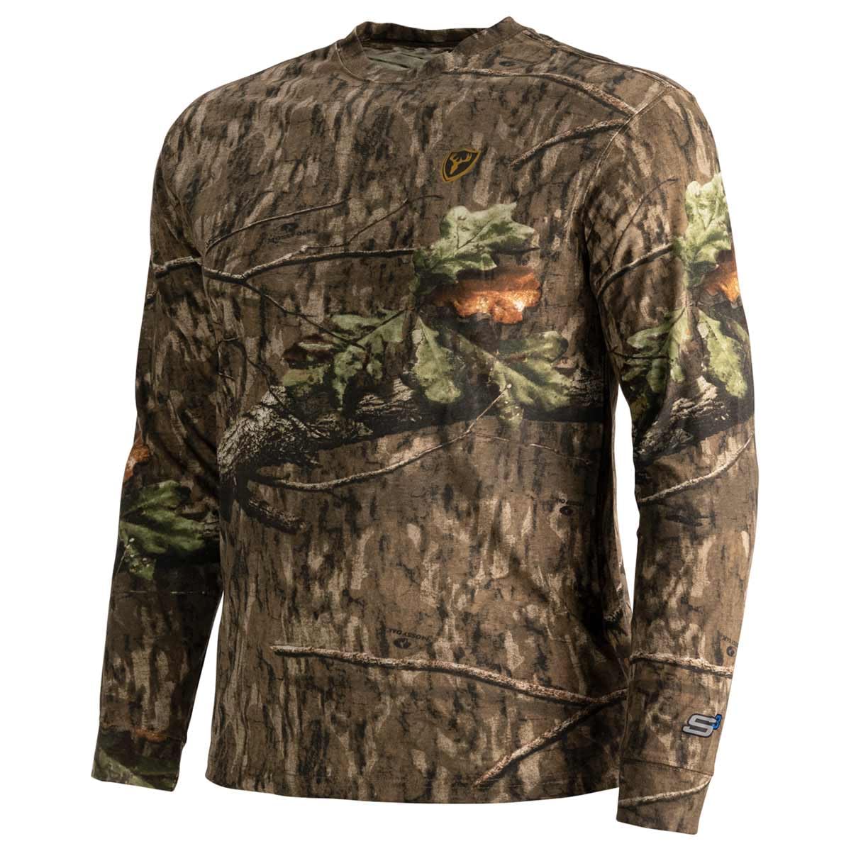SCENTBLOCKER Scent Blocker Fused Cotton Lightweight Long-Sleeve Shirt, Camo Hunting Clothes (MO Country Roots, X-Large)