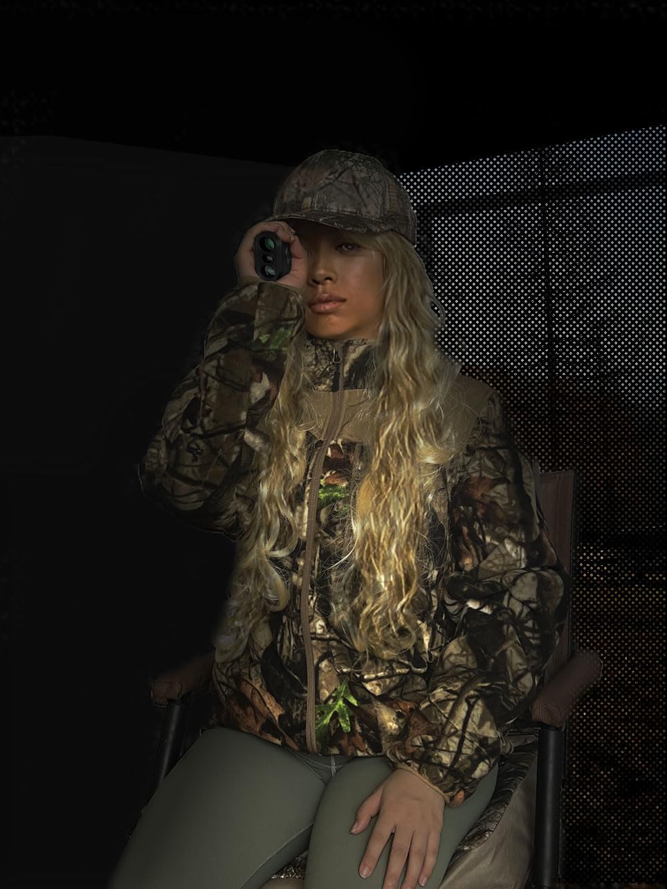Hunt Quiet Women’s Heated Jacket Fleece with Power Bank, Rechargeable Coat for Hunting (Next Camo G2, Size XL)