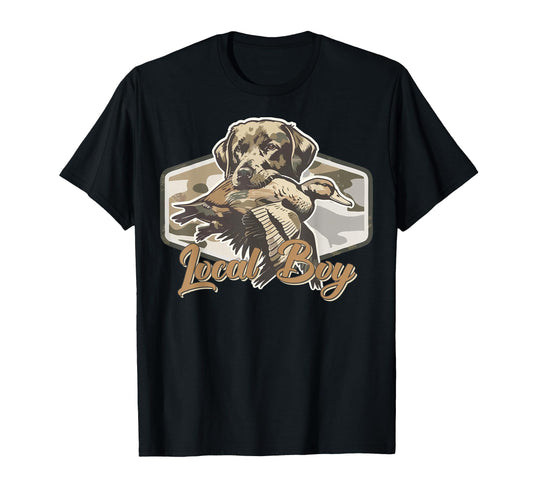 Local Boy Hunting Dog Camo Southern Country Pride Vintage T-Shirt