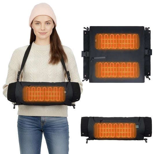 Rechargeable Heated Hand Warmer Pouch with 10000mAh Power Bank, 3 Heat Settings Electric Hand Muff for Outdoor Activities