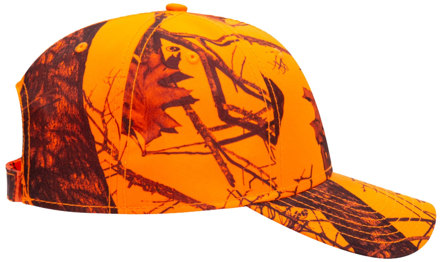 Custom Hat Add Your Own Text Embroidered Adjustable Size Curved Bill Cap (MO Camo-Blaze)