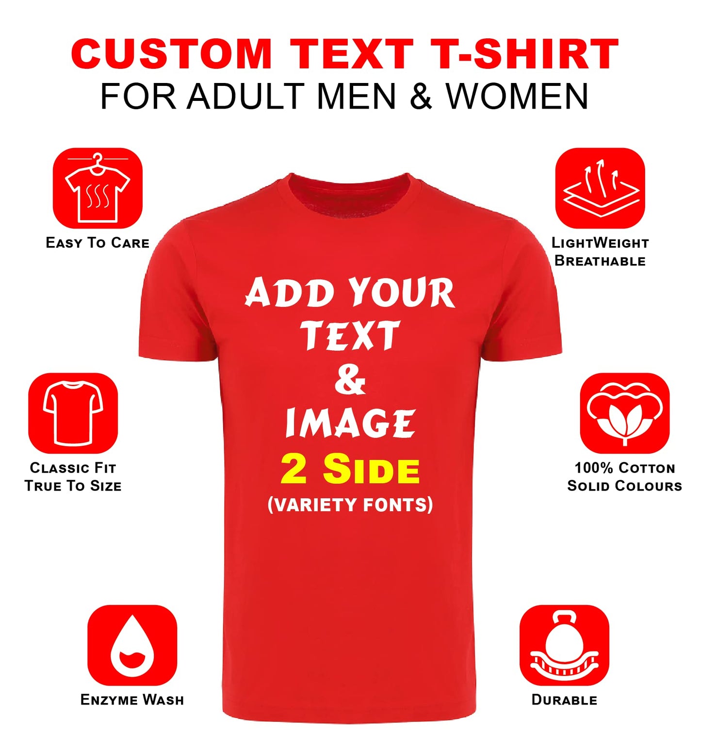 Personalized Image/Text for Your Company/Wedding/Greetings with Digital Printing | Unisex Adult | Custom T-Shirt Heather Grey