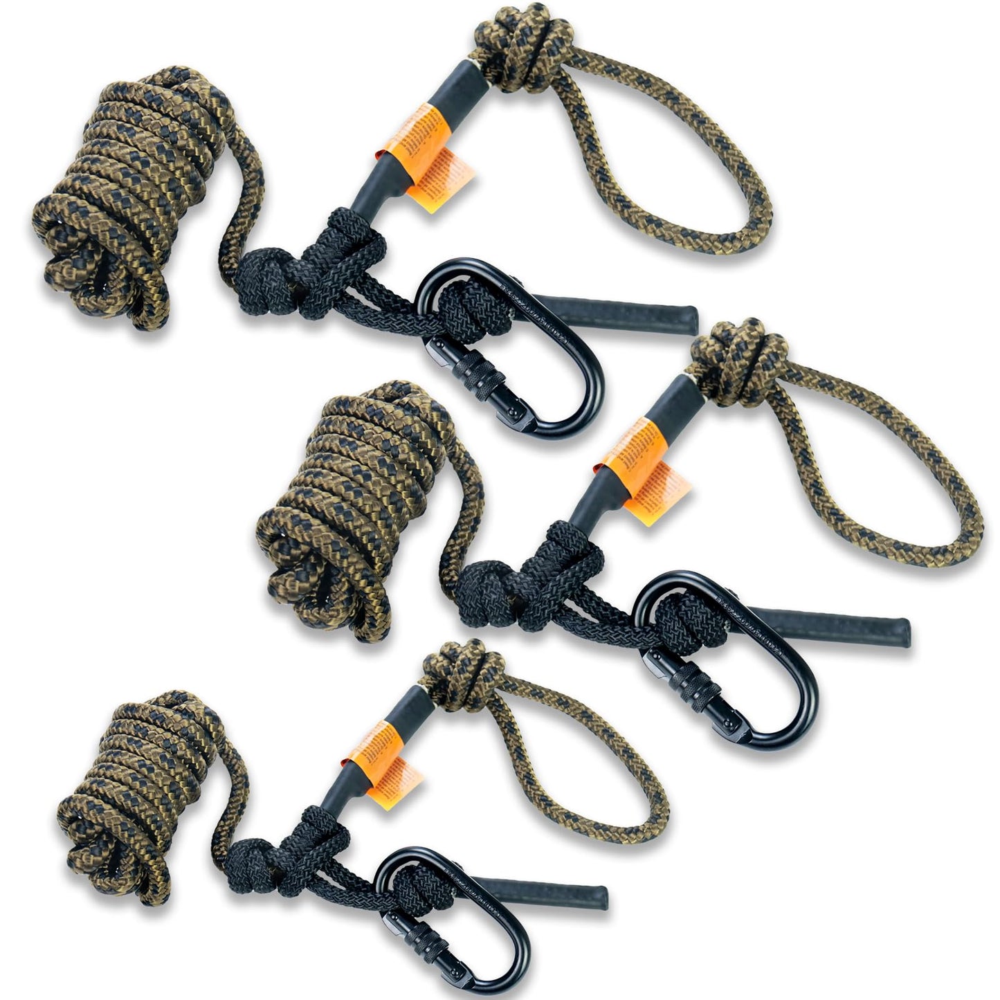 Huntury 3Pcs Treestand Safety Rope, Linemans Ropes for Hunting, Tree Stand Safety Line, Tree Tether Ropes, Life Lines for Tree Stands Hunting(10 feet)