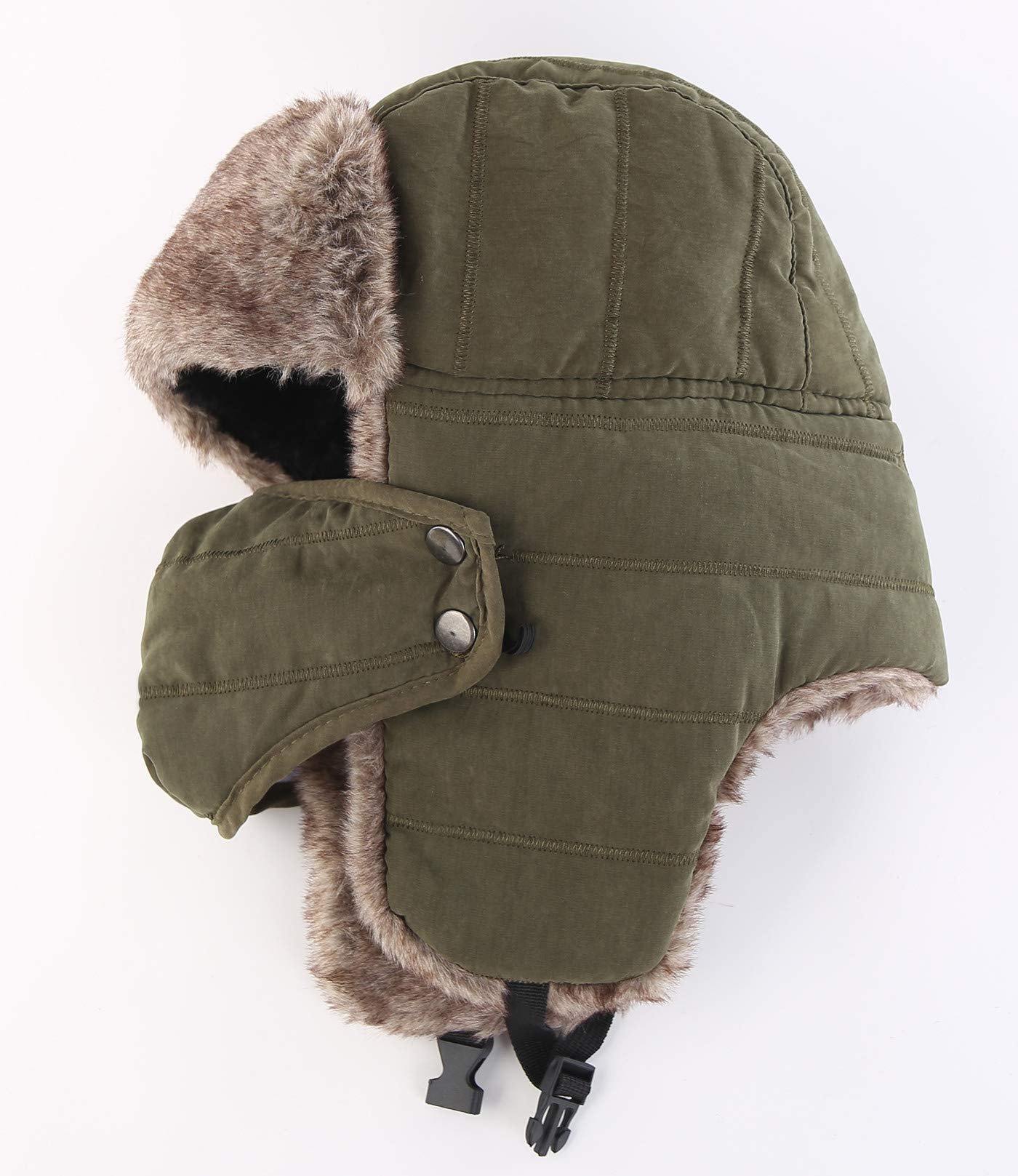 Connectyle Unisex Outdoor Trooper Trapper Hat Winter Hunting Hats with Ear Flaps Warm Hat Army Green