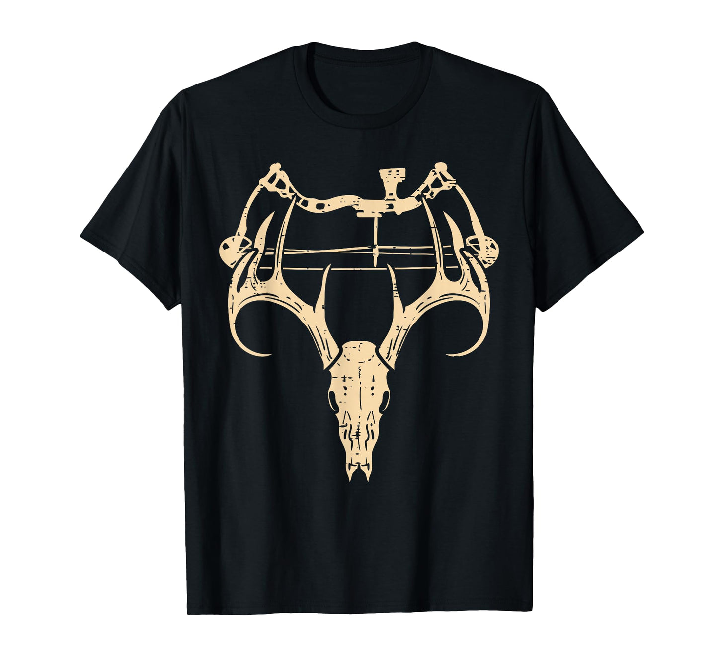 Deer Skull Compound Bow Retro Hunting Archery Dad Archer T-Shirt
