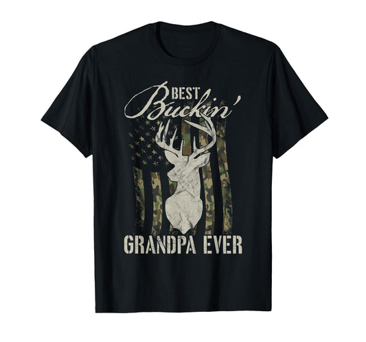 Best Buckin' Grandpa Ever Hunter Camouflage Camo Fathers Day T-Shirt