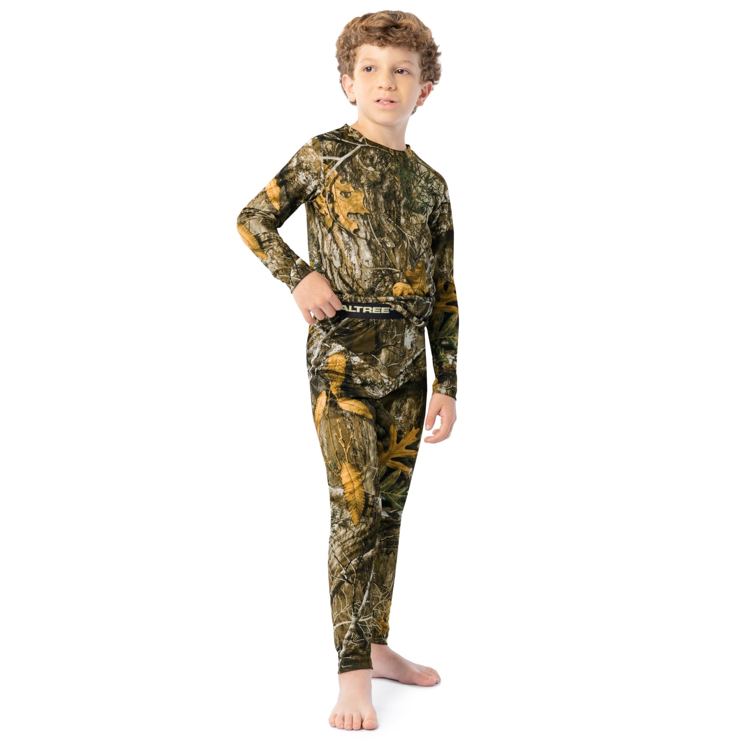 Realtree Boys' Performance Thermal Underwear Long Johns Base Layer Set, Realtree Edge Camo, 4/5