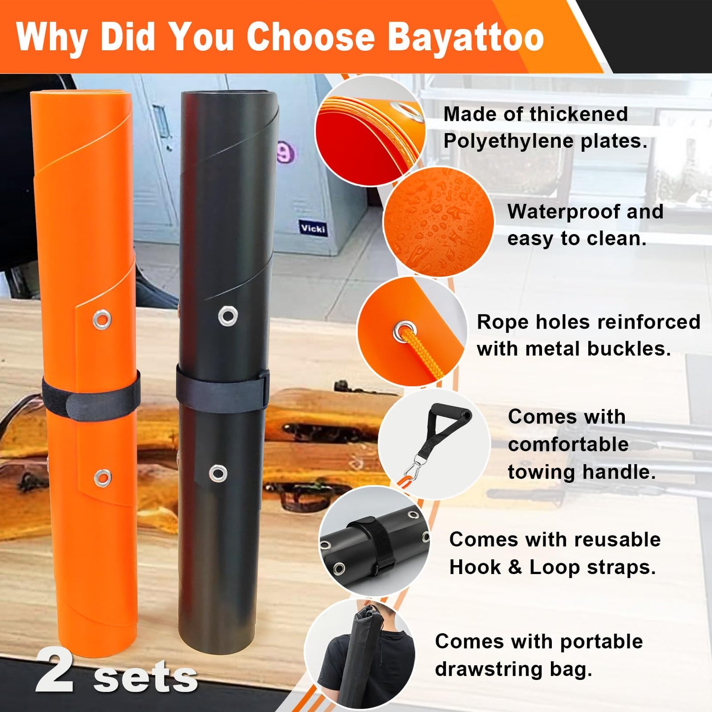 Bayattoo Hunter Dragging Mat Game Drag Sleds - Heavy-Duty Tear-Resistant Game Hauler for Hunting with Ropes and Handles, Portable and Durable Outdoor Gear (2 Set)