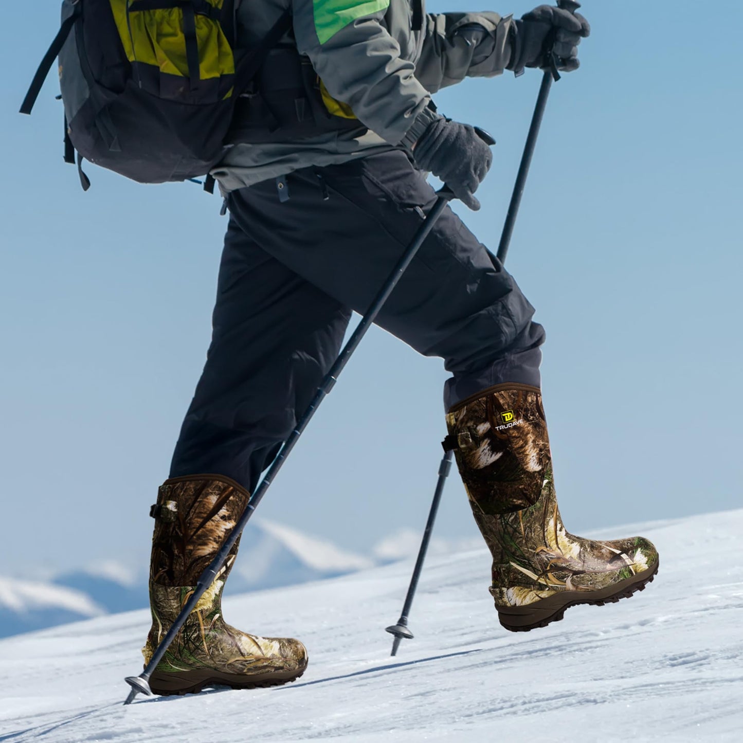 Trudave 6mm Hunting Boots for Men,Waterproof Insulated Rubber Boots,Provide Warmth and protection for Outdoor Hunting(800g Insulated)