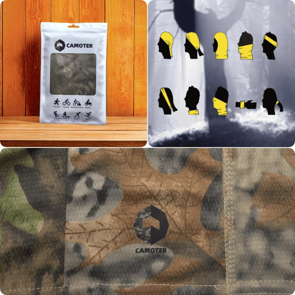 CAMOTER Camo Balaclava Ski Face Mask UV Protector for Man and Women Hunting Fishing Motorcycle Windproof&Military Tactical (Polyester, Camo Forests)