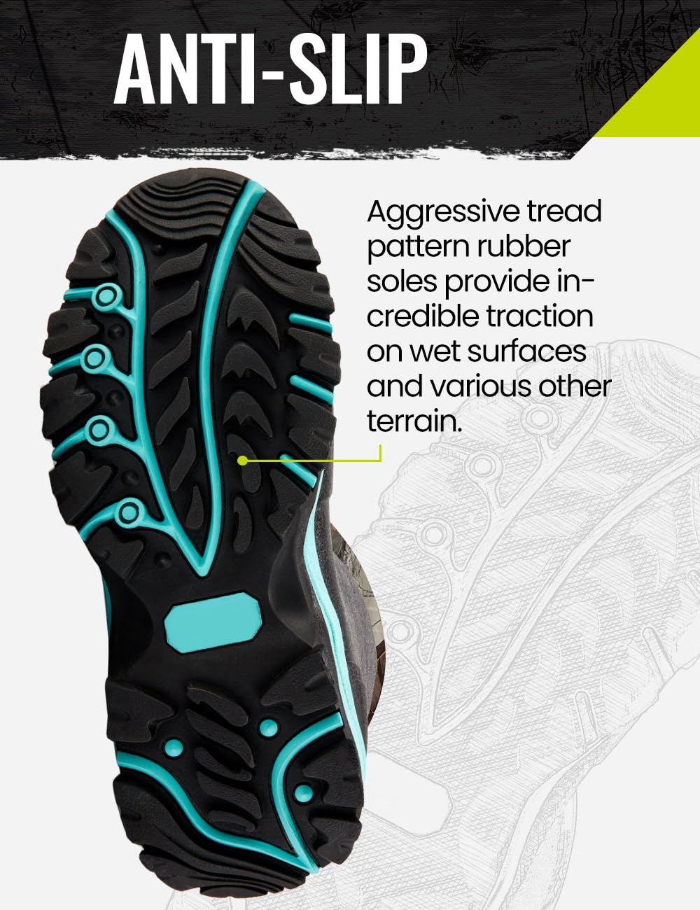 TIDEWE Hunting Boot for Women, Insulated Waterproof Sturdy Women's Hunting Boot, 6mm Neoprene and Rubber Outdoor Boot Next Camo G2（Green Size 8）