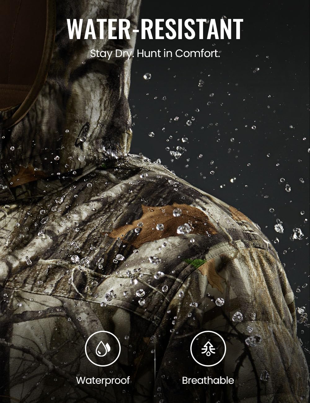 TIDEWE Hunting Jackets for Men, Silent Hunting Coat with 220G Insulation, Deer Hunting Clothes, Next Camo G2, L