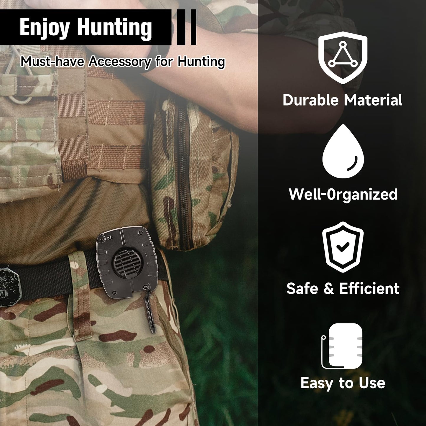 Upgraded Ultra Silent Retractable Bow and Gear Hoist - 30FT Quietest Safety System for Tree Stand Hunting, Essential Hunting Gear