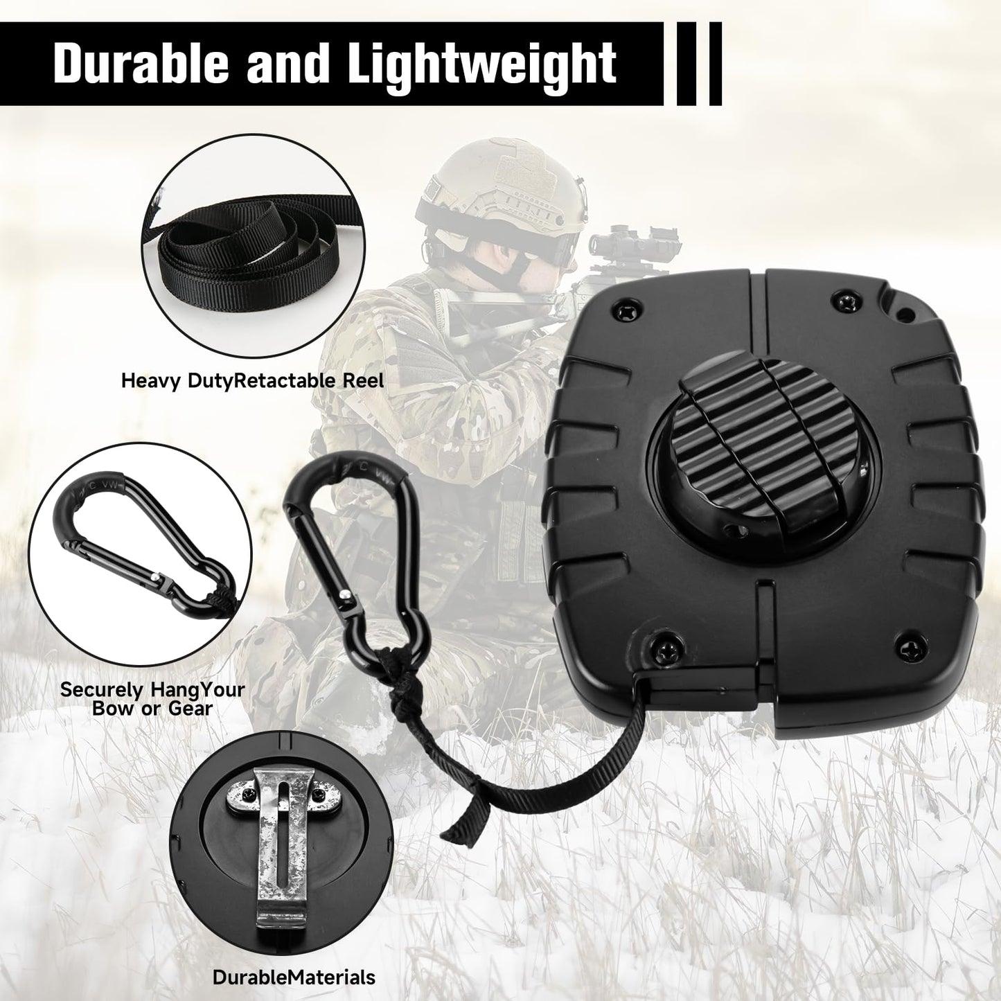 Upgraded Ultra Silent Retractable Bow and Gear Hoist - 30FT Quietest Safety System for Tree Stand Hunting, Essential Hunting Gear