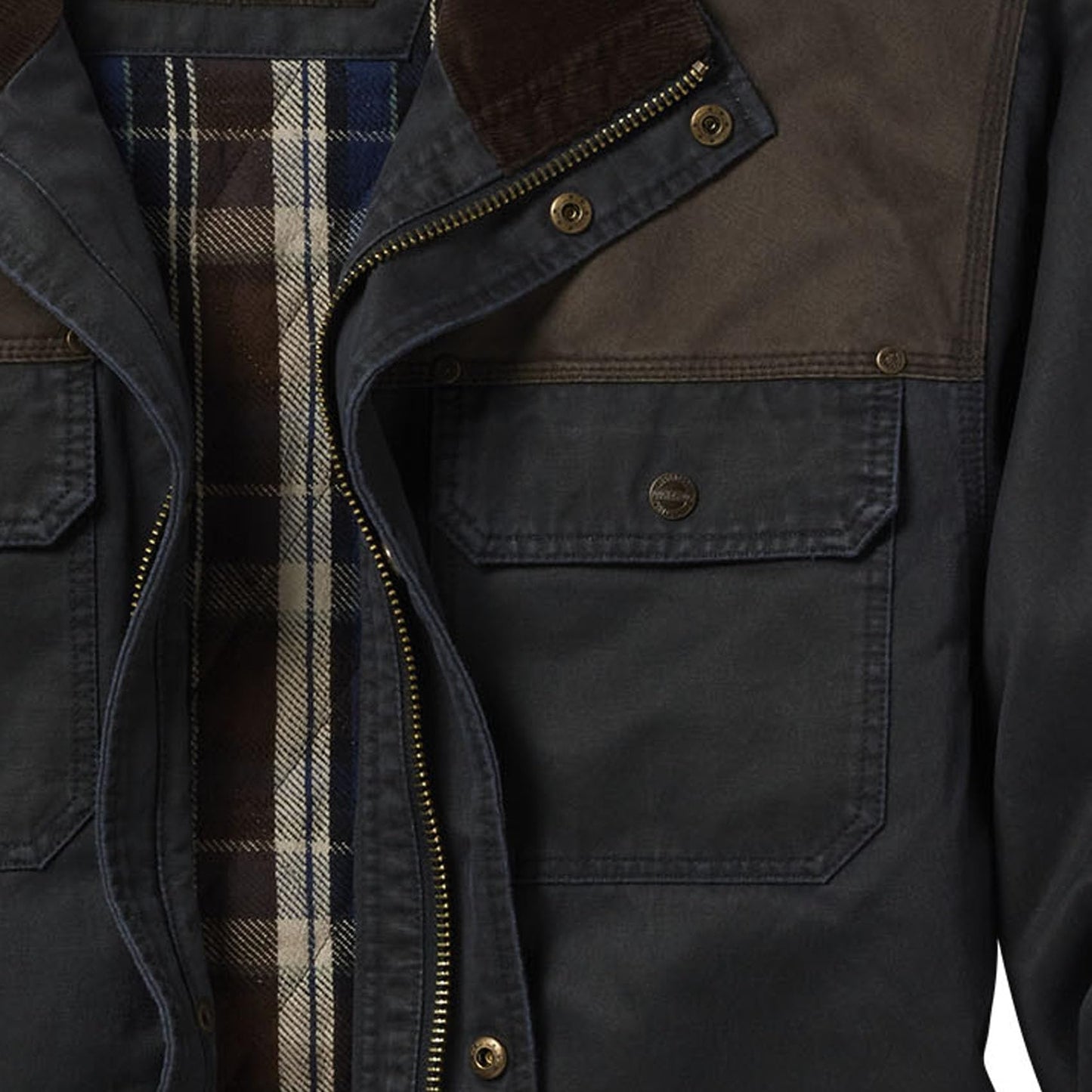 Legendary Whitetails Mens Barn Chore Coat Vintage Work Jacket Waxed Cotton Water Resistant, Navy, MED