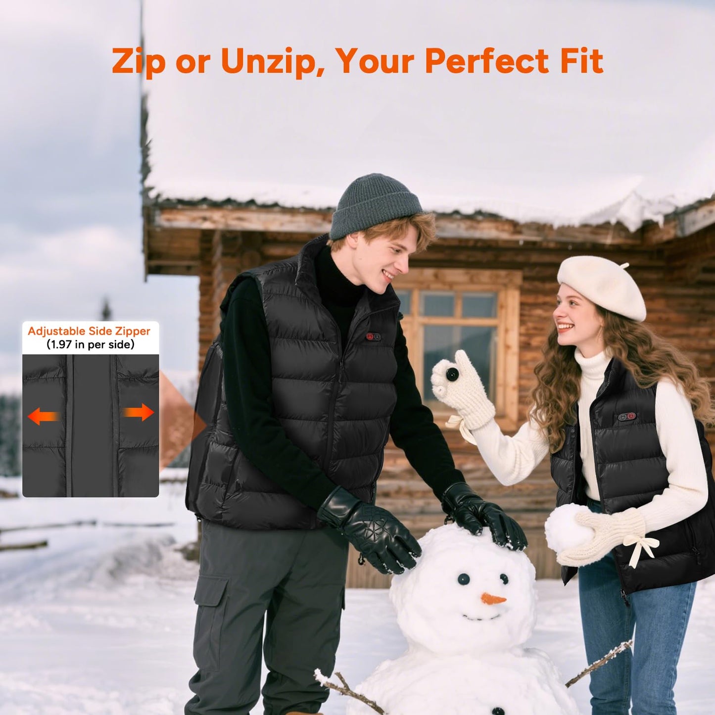 DR.PREPARE USB Heated Vest for Men and Women, 3 Heating Levels, Lightweight and Adjustable Warming Vest for Hiking and Skiing