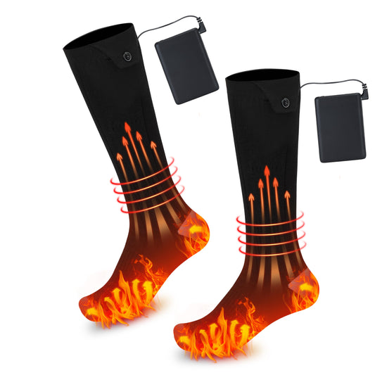 AiQiKang Heated Socks for Men Women Rechargeable Battery Powered Electric Thermal Heating Socks with 4 Heat Settings Foot Warmers for Cold Weather Hunting Hiking Outdoor Winter Work Sports