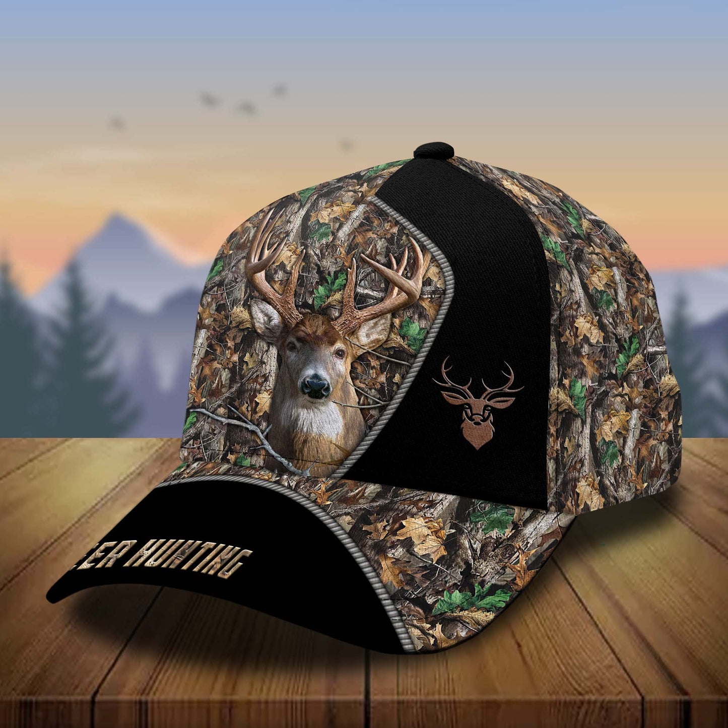 Deer Hunting Baseball Cap Adjustable with Steel Buckle, Gift for Dad Hat One Size Fit All, Unique Design Outdoor Hat Unisex