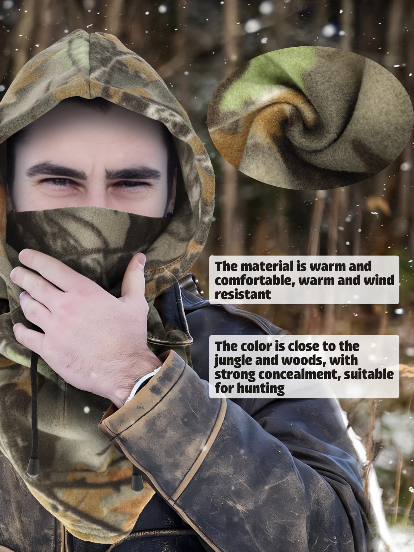 Hunting Face Mask for Cold Weather Winter Hunting Windproof Face Cover Camouflage Balaclava Huntings Face Mask for Winter Huntings and Other Outdoor Sports