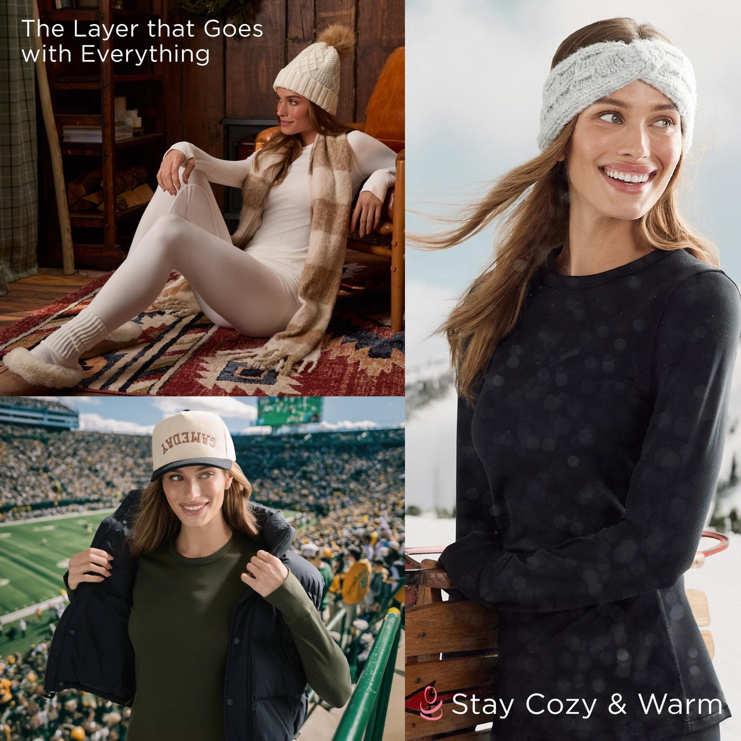 Cuddl Duds Thermal Underwear for Women - Women's Cold Weather Clothes Fleece Lined Thermal Long Johns - Winter Base Layer Clothing Thermal Shirt Top and Leggings Pants 2Pc Set for Women Hunter Green L