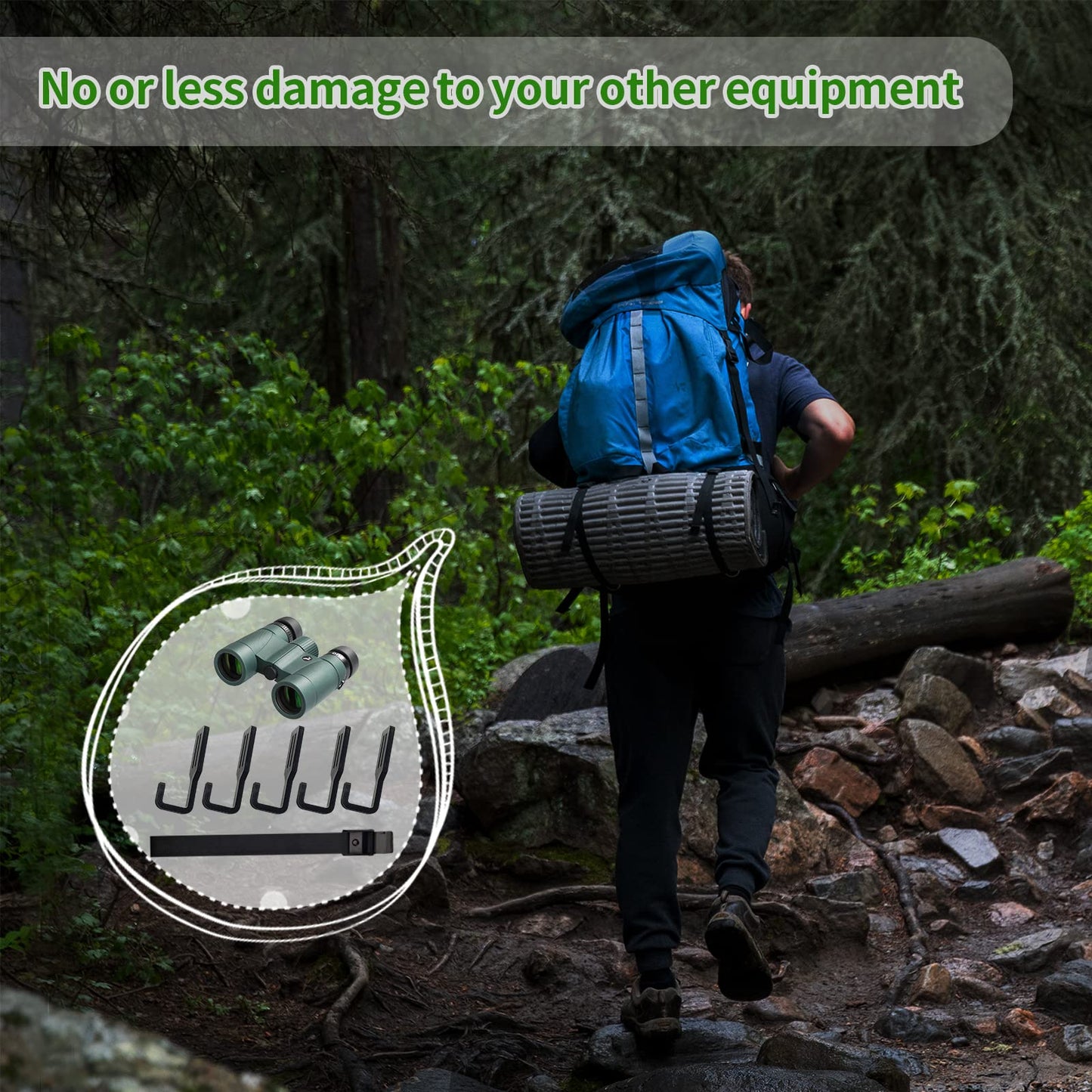 Sailortenx Treestand Strap Gear Hangers with 5 Large Hooks, Lightweight Multi-Hook Accessory Holder, Outdoor Tree Stand Bow & Gear Hanger for Hunting, Camping, Hiking