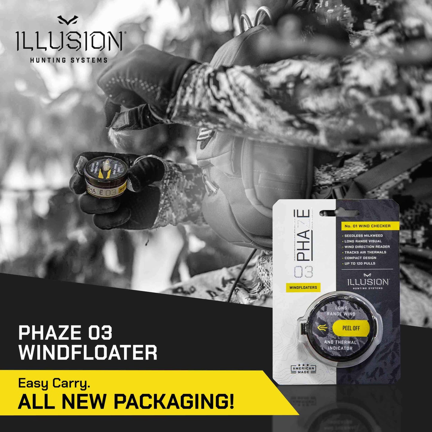 Windfloaters | Wind Direction Indicator | Thermal Indicator | #1 Windfloaters for Hunters | Hunting Accessories | PhaZe System by Illusion