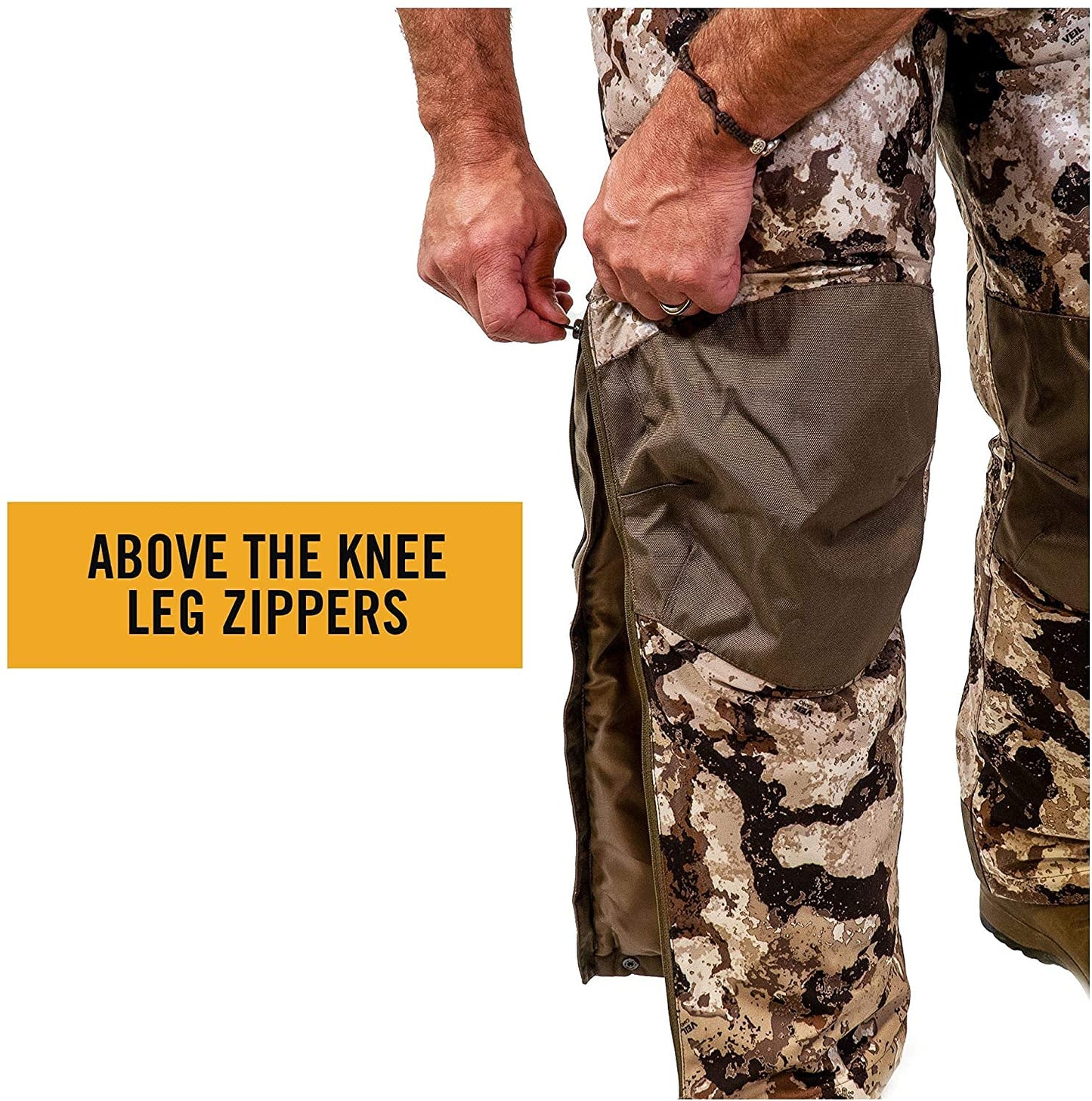 HOT SHOT Youth Insulated Camo Bib, Adjustable Height, Leg Zippers, Veil-Cervidae Camo - Designed for all day comfort, Large