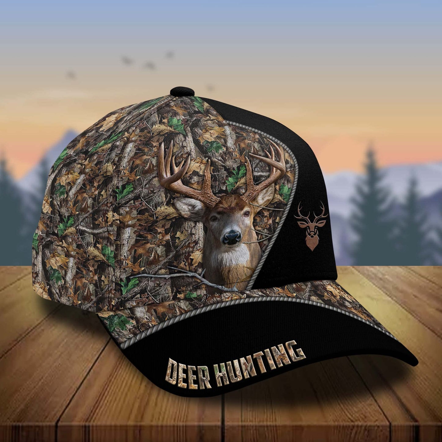 Deer Hunting Baseball Cap Adjustable with Steel Buckle, Gift for Dad Hat One Size Fit All, Unique Design Outdoor Hat Unisex