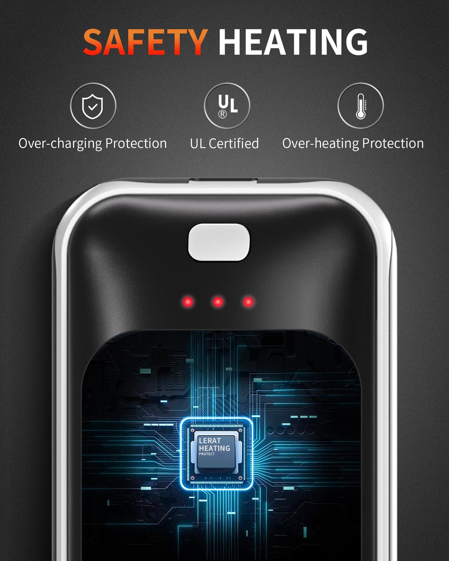 Lerat Hand Warmers Rechargeable, 2 Pack Electric Hand Warmer, Reusable Portable Pocket Heater USB Handwarmers, Gifts for Men, Women, Indoor, Outdoor, Hiking, Skiing, Camping, Hunting Accessories