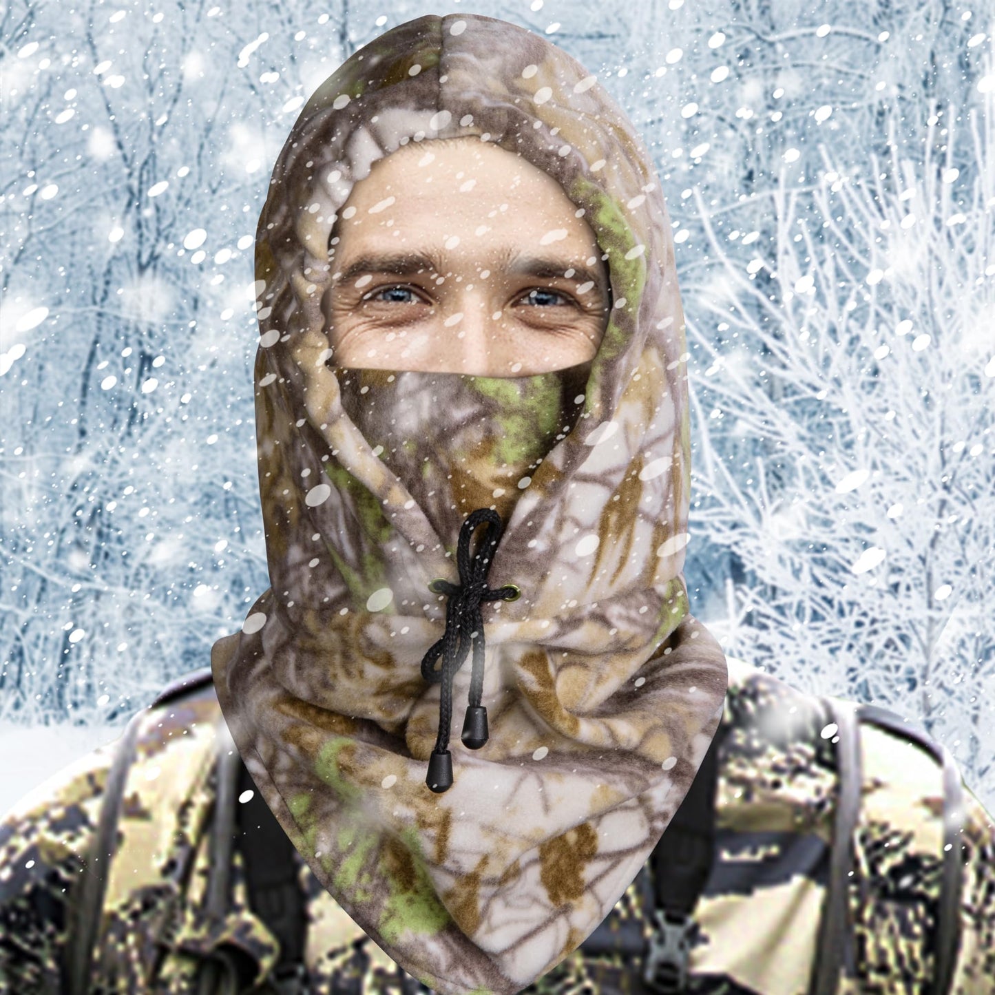 Watayo 2 Pcs Hunting Face Mask for Cold Weather- Winter Camouflage Balaclava Face Mask- Windproof Balaclava Ski Warmer Face Cover for Men Hunting Camping