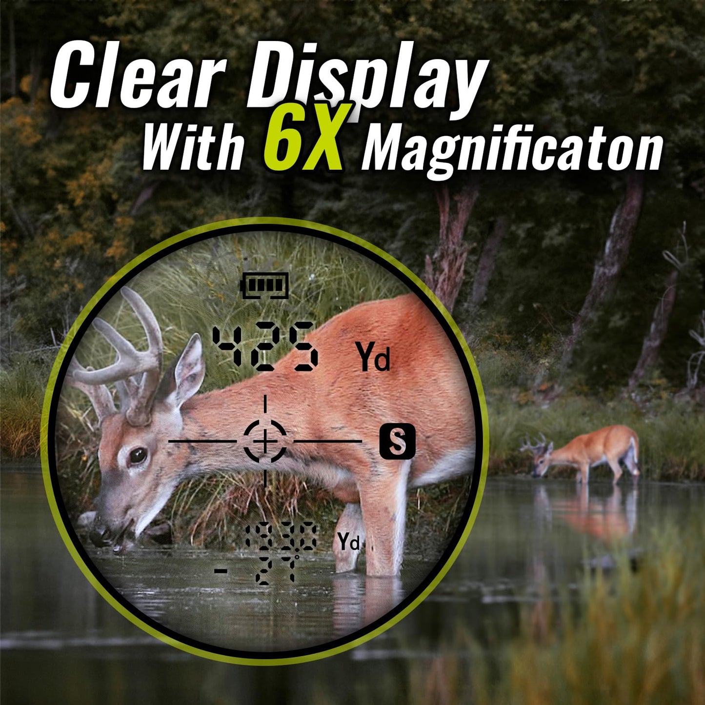 TIDEWE Hunting Rangefinder with Rechargeable Battery, 700Y Camo Laser Range Finder 6X Magnification, Distance/Angle/Speed/Scan Multi Functional Water-Resistant Rangefinder with Case