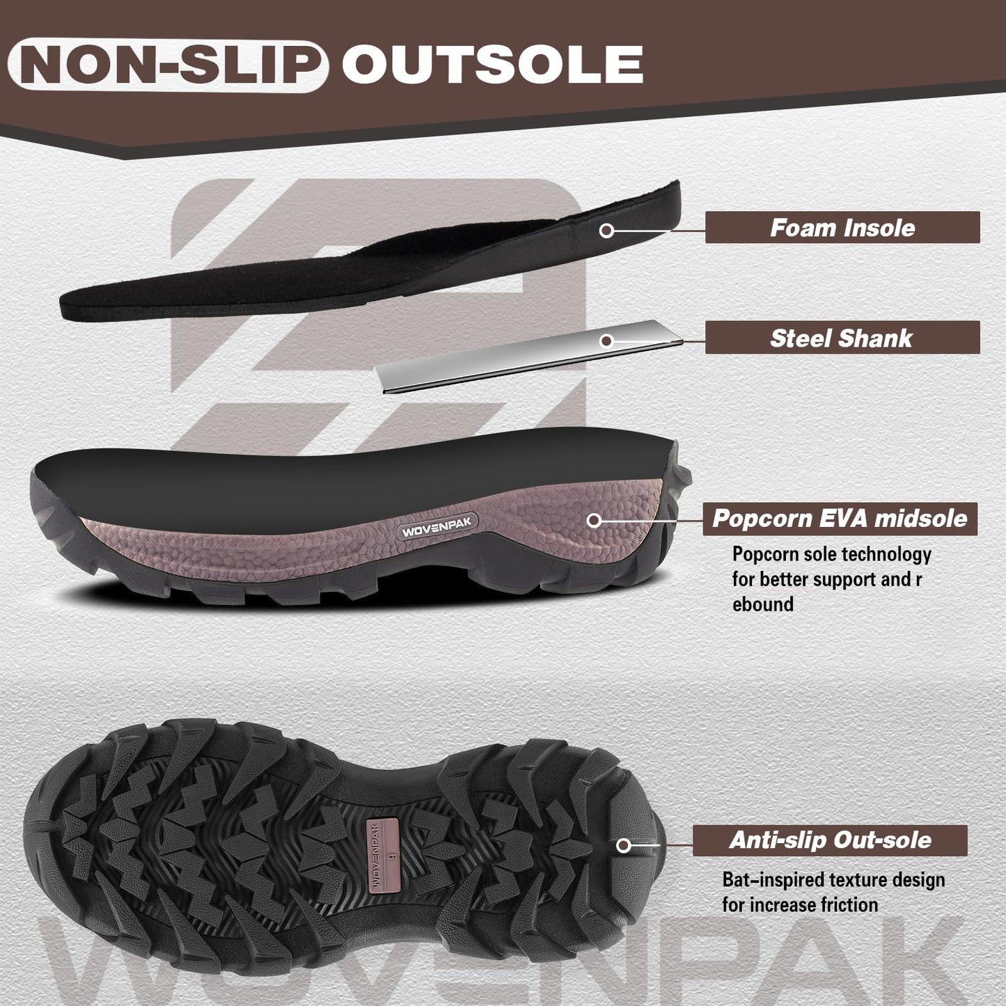 WOVENPAK Rubber Boots for Women, Waterproof Rain Boots Women, Insulated Hunting Boots, Neoprene Garden Mud Boots All Season for Hunting, Gardening, Farming, Size 6