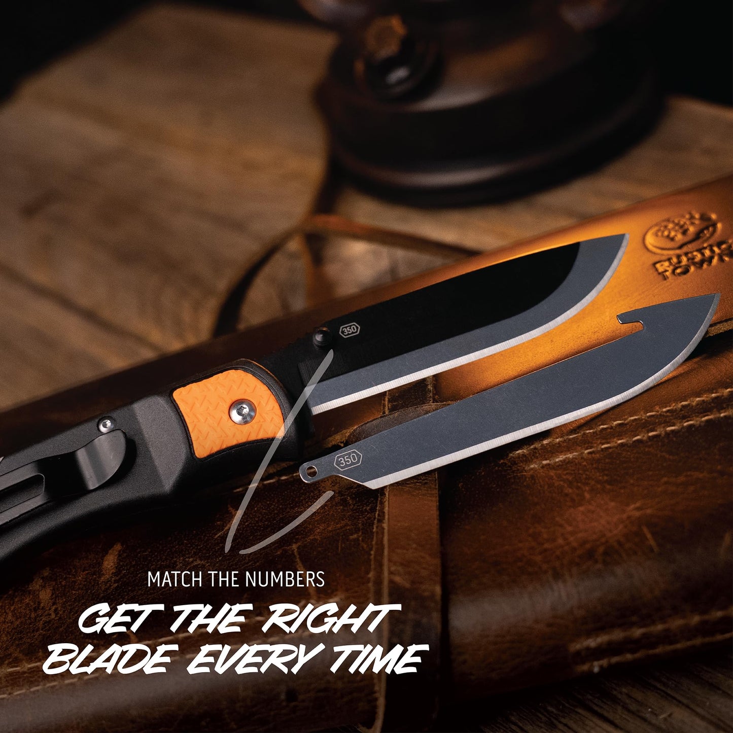 OUTDOOR EDGE 3.5" RazorLite EDC Knife. Pocket Knife with Replaceable Blades and Clip. The Perfect Hunting Blade for Skinning Deer. Blaze Orange with 6 Blades