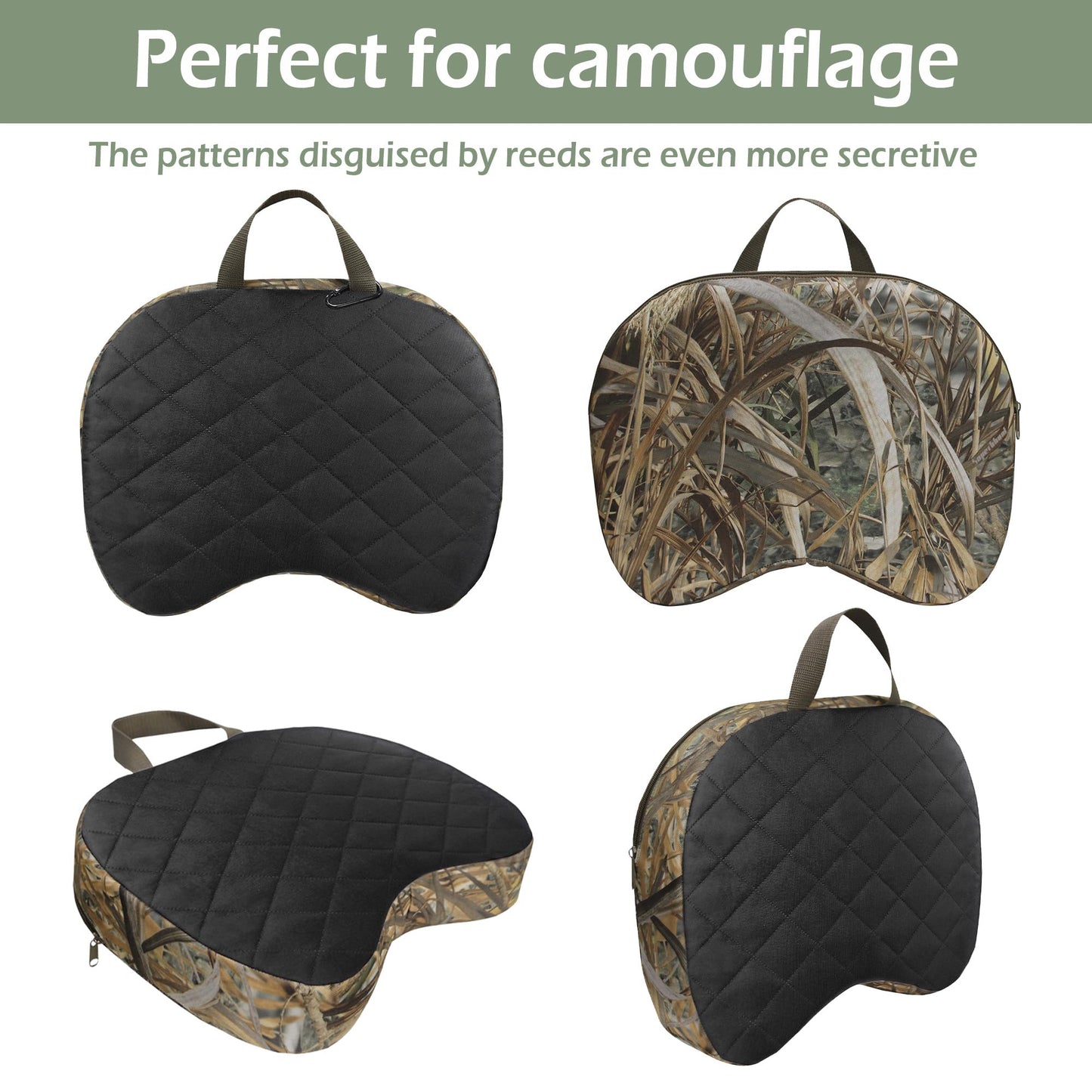 URMONA Portable Hunting Seat Cushion, 11.4 x 15.7 x 2.8in Thicken Lightweight Outdoor Cushion, Waterproof Sponge Dirty Proof Pad for Hunting, Camping, Stadium, Outdoor Sports, Fishing-C