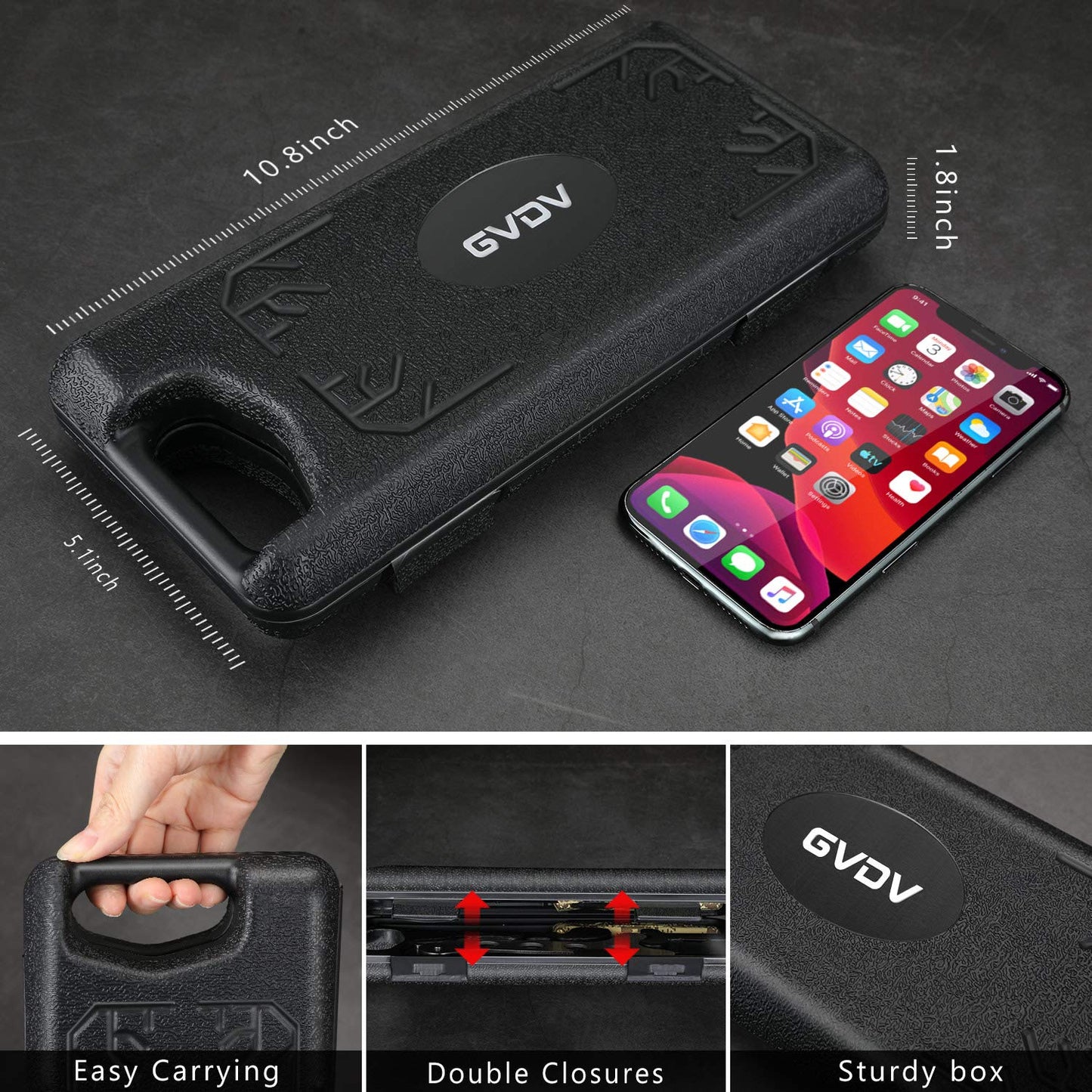 GVDV Hunting Knife Set - Deer Field Dressing Kit, Game Processor Set With Gut Hook Skinner, Spreader, Gloves - 6 Piece Butcher Gear for Men