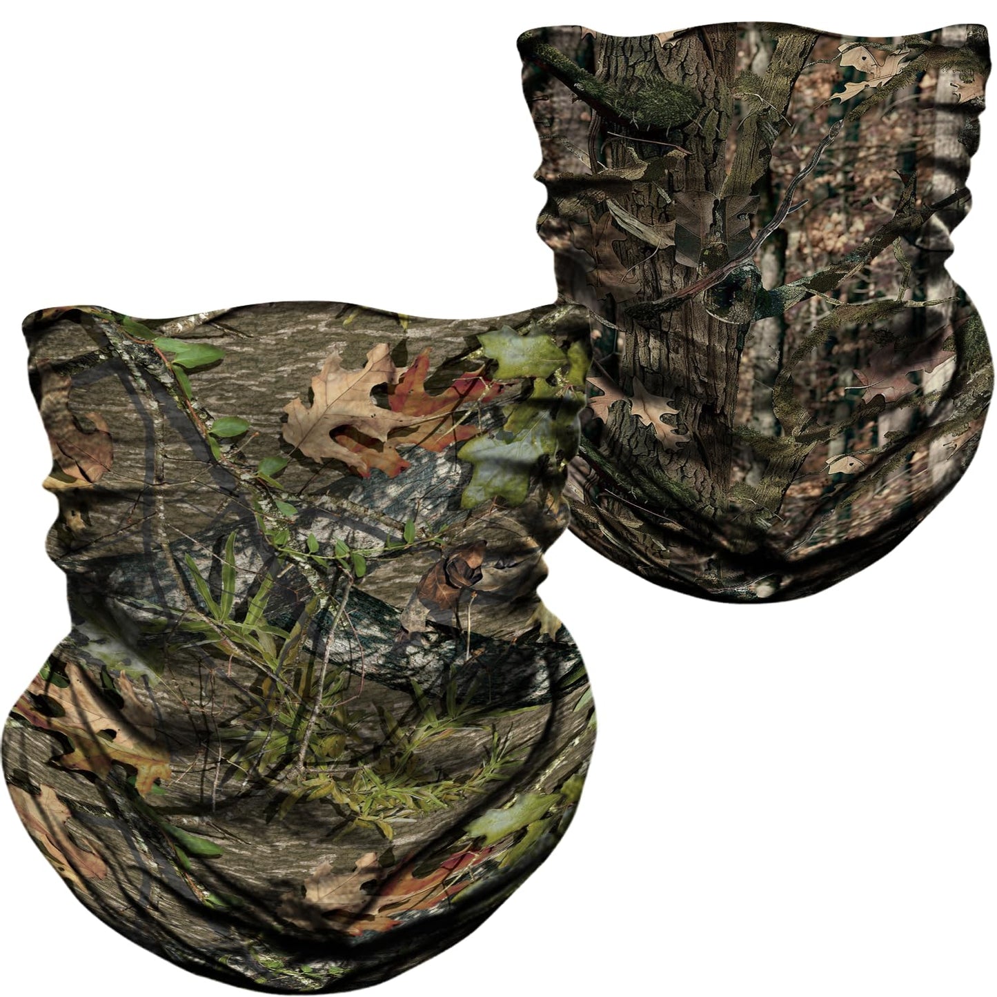 WTACTFUL 2 Pack Camo Face Mask Bandana for Men Camouflage Balaclava Fishing Neck Gaiter Headband Headwear Sweatband Wristband for Women Cycling Motorcycle Running Training Hiking Hunting Women #1 + #5