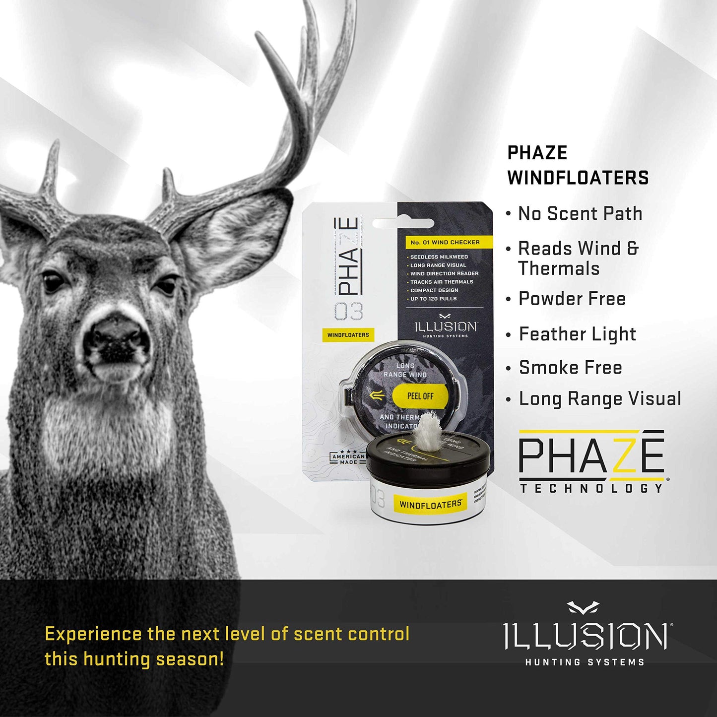 Windfloaters | Wind Direction Indicator | Thermal Indicator | #1 Windfloaters for Hunters | Hunting Accessories | PhaZe System by Illusion