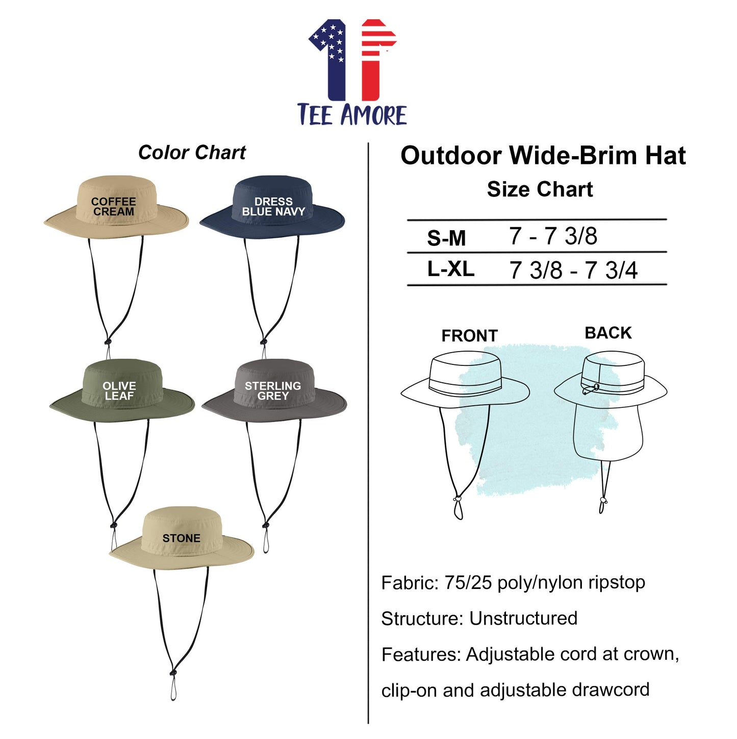 Custom Embroidered Boonie Hat Design Your Own Text Personalized Embroidery Sun Hat Navy