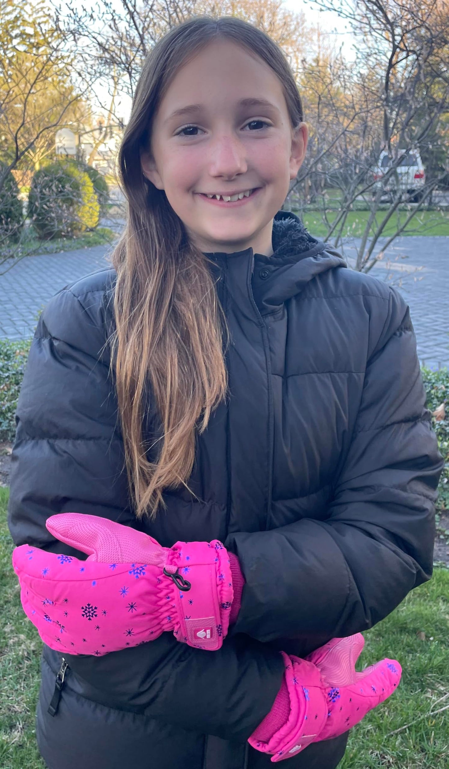 N'Ice Caps Kids Waterproof Winter Thinsulate Warm Gloves (Black, 10-12 Years)