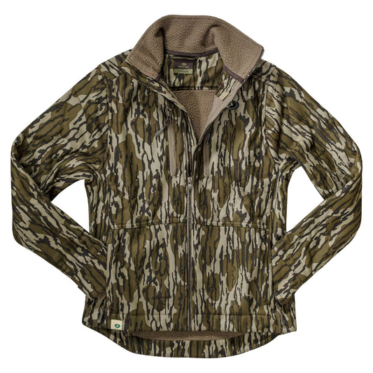 Mossy Oak Standard Womens Camo Hunting Jacket Sherpa Fleece, Original Bottomland, Medium