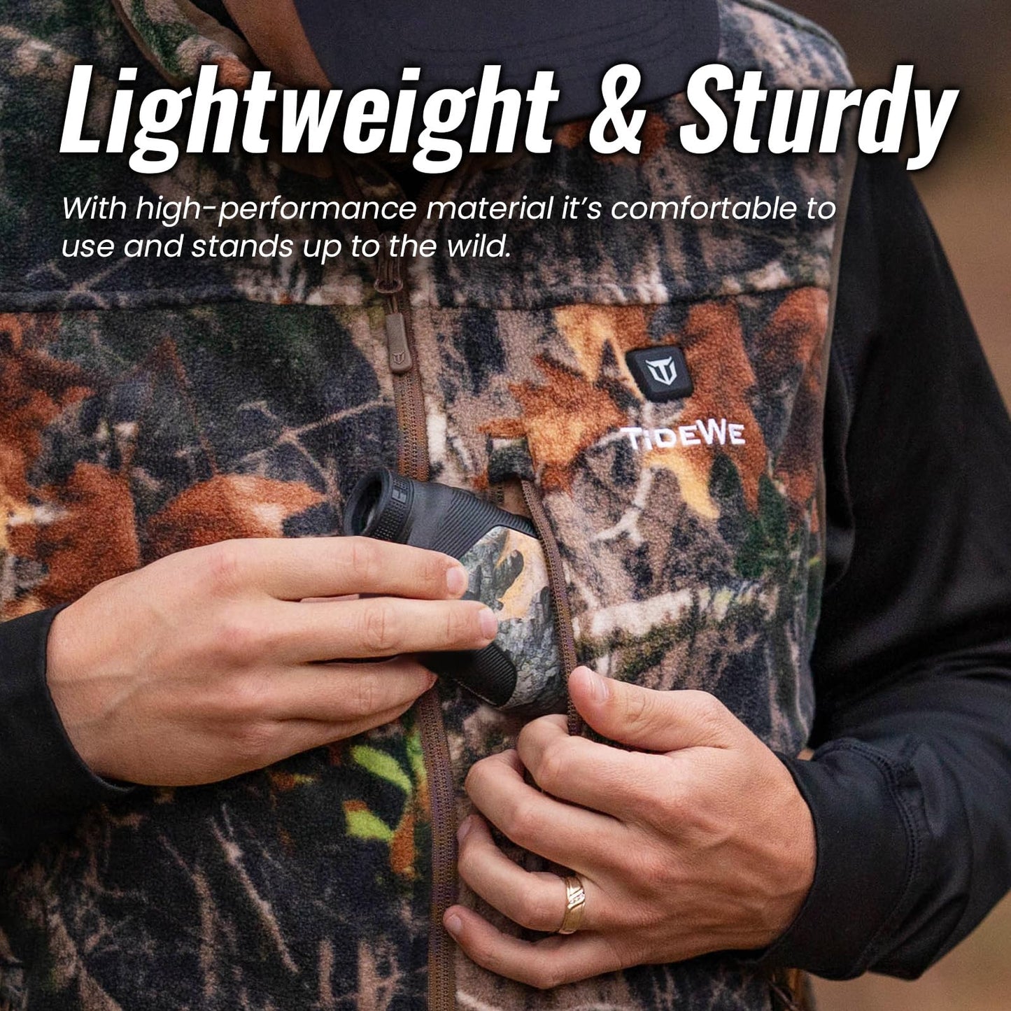 TIDEWE Hunting Rangefinder with Rechargeable Battery, 700Y Camo Laser Range Finder 6X Magnification, Distance/Angle/Speed/Scan Multi Functional Water-Resistant Rangefinder with Case