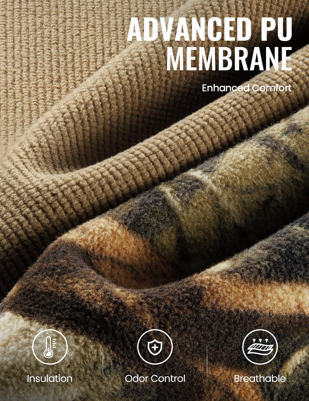 TIDEWE Hunting Clothes for Men, Silent Water Resistant Hunting Jackets and Bibs, Next Camo G2, L