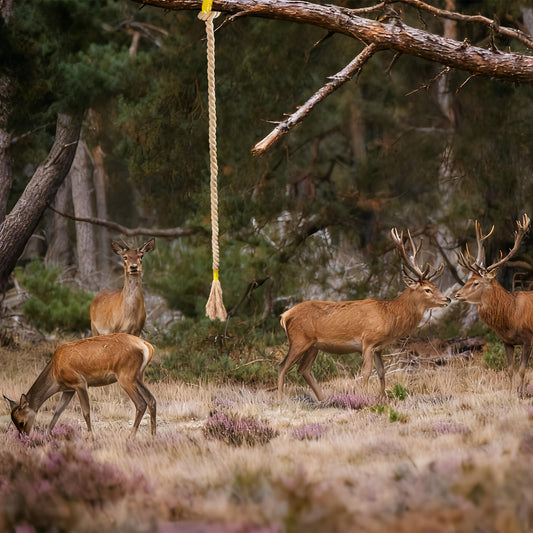 badashun 6.07 FT Extended Hemp Rope for Deer 3 Pcs HempScent Rope Mock Scrape, Hangs Tassels Rope Hemp Deer Accessories