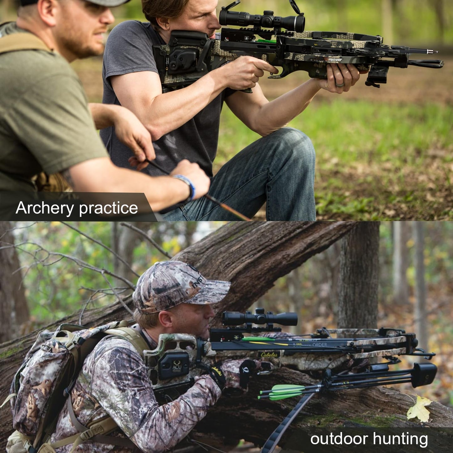 TOPARCHERY Crossbow Bolts 20 Inch 12 pcs with 6pcs Lighted Nocks and 6pcs Replaced Broadheads Set, Carbon Crossbow Arrows for Practice Outdoor Hunting